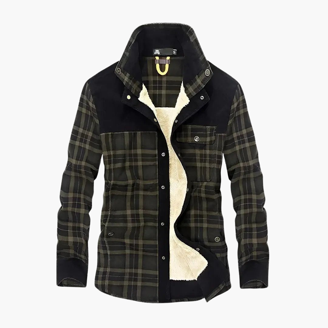 Warm Plaid Fleece Lined Shirt Jacket