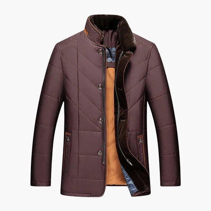 Warm Padded Mens Coat with Button Front