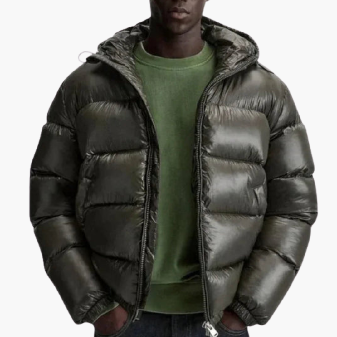 Warm Padded Men's Zip Up Quilted Coat