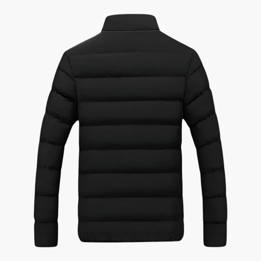 Warm Men's Padded Parka Jacket with Zipper Pockets