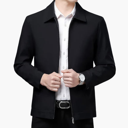 Men's Fitted Zip Up Leather Jacket