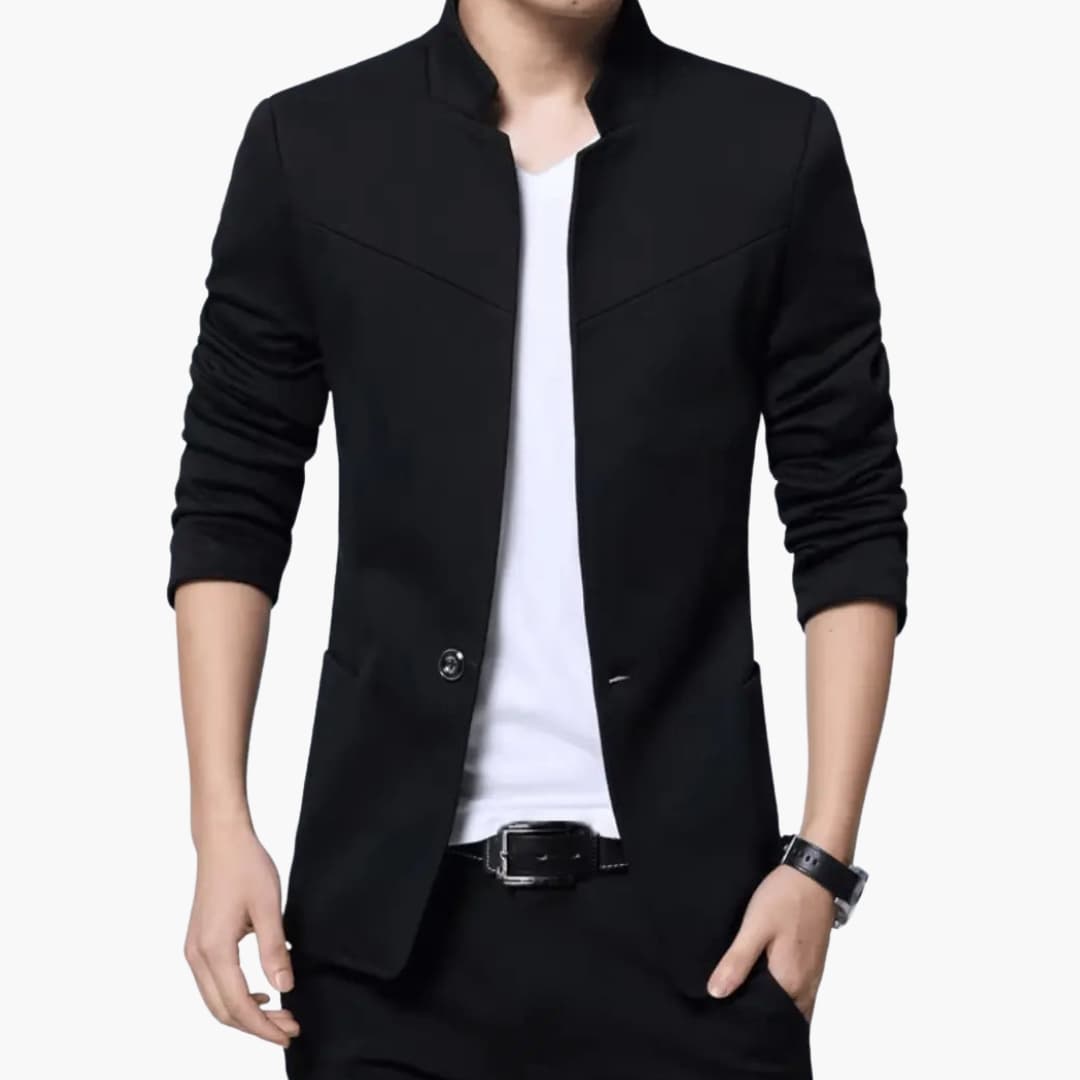 Slim Fit One Button Mens Blazer with Pocket - Olytrend