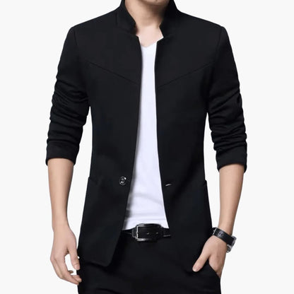 Slim Fit One Button Mens Blazer with Pocket - Olytrend
