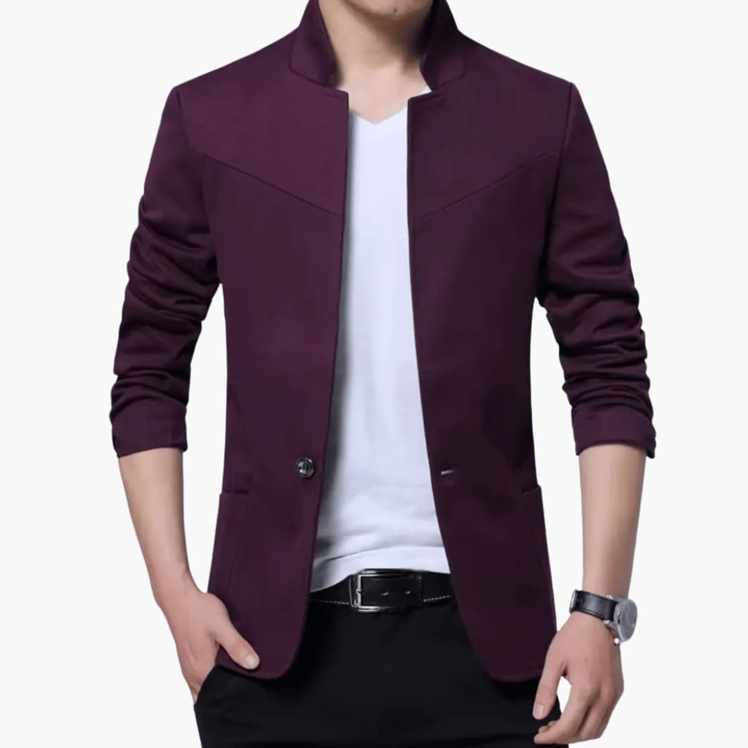 Slim Fit One Button Mens Blazer with Pocket