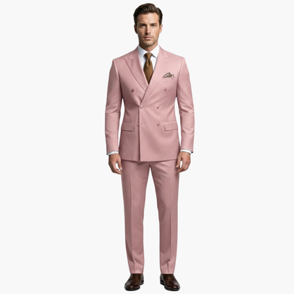 Classic 2 Piece Suit with Peak Lapels and Buttons