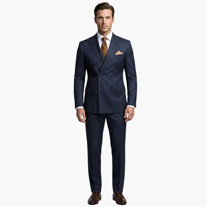 Classic 2 Piece Suit with Peak Lapels and Buttons