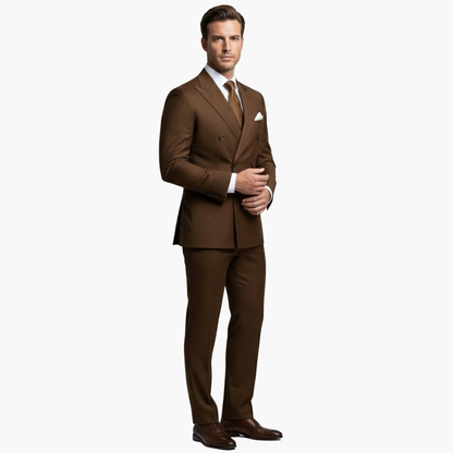 Classic 2 Piece Suit with Peak Lapels and Buttons