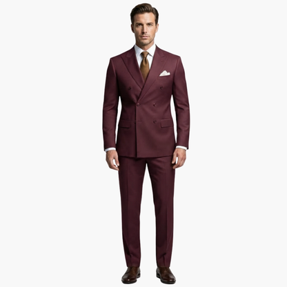 Classic 2 Piece Suit with Peak Lapels and Buttons