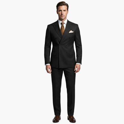 Classic 2 Piece Suit with Peak Lapels and Buttons