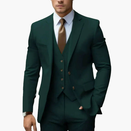 Classic 3 Piece Men's Suit Set with Notch Lapel - Olytrend