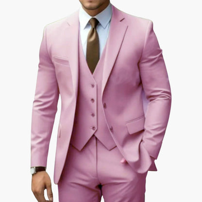 Classic 3 Piece Men's Suit Set with Notch Lapel