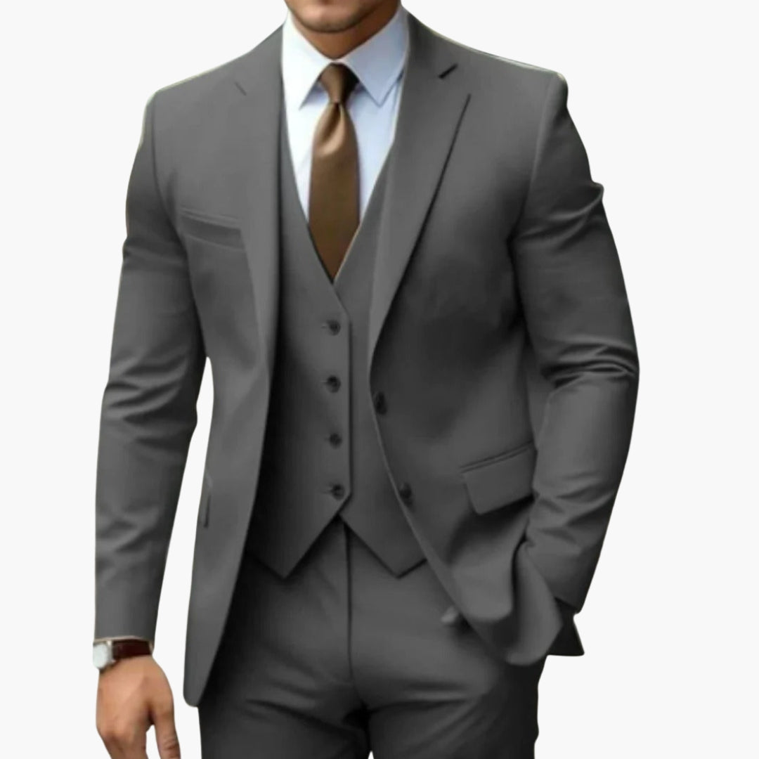 Classic 3 Piece Men's Suit Set with Notch Lapel