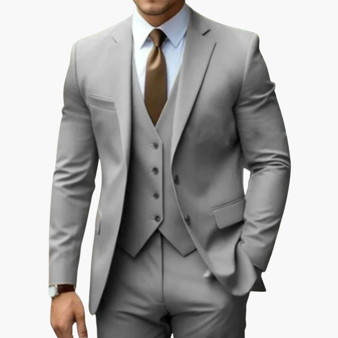 Classic 3 Piece Men's Suit Set with Notch Lapel