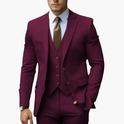 Classic 3 Piece Men's Suit Set with Notch Lapel