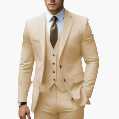 Classic 3 Piece Men's Suit Set with Notch Lapel