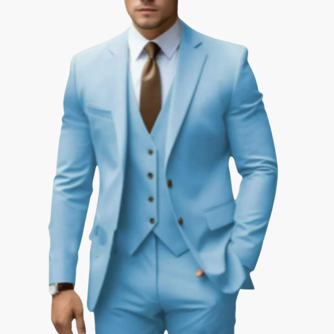 Classic 3 Piece Men's Suit Set with Notch Lapel