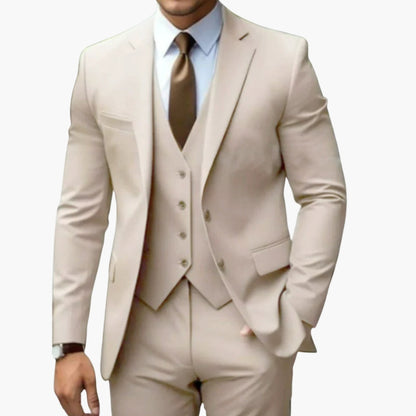 Classic 3 Piece Men's Suit Set with Notch Lapel