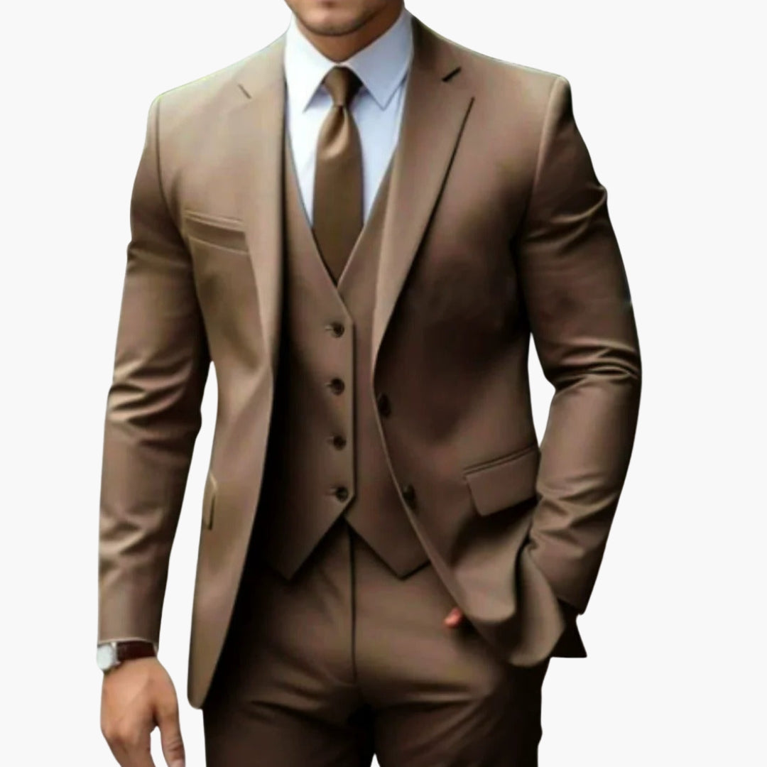 Classic 3 Piece Men's Suit Set with Notch Lapel