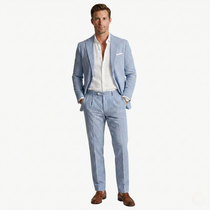 Men's Slim Fit Pinstripe Two Piece Suit