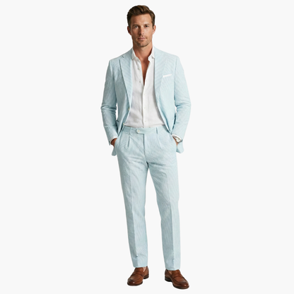 Men's Slim Fit Pinstripe Two Piece Suit