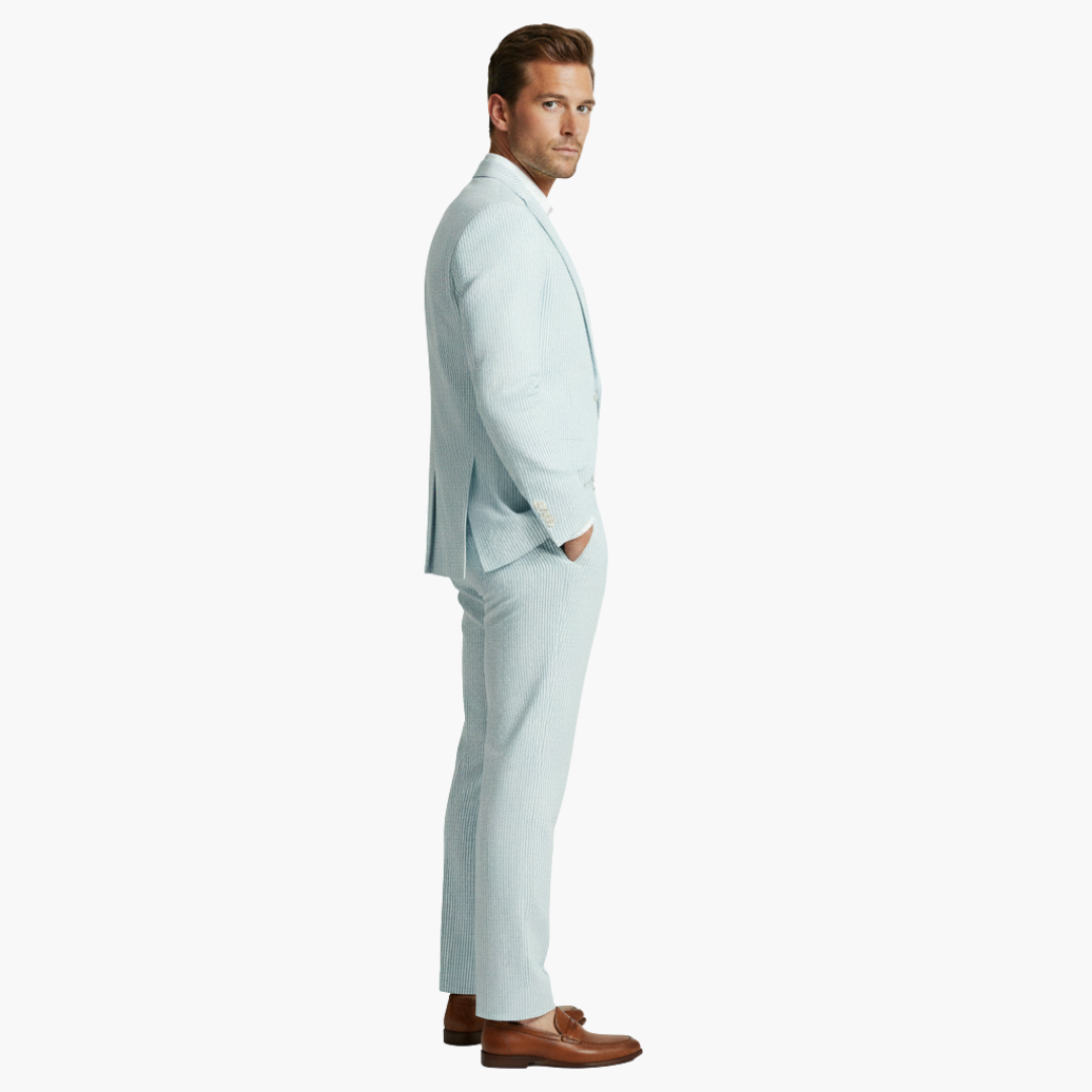 Men's Slim Fit Pinstripe Two Piece Suit