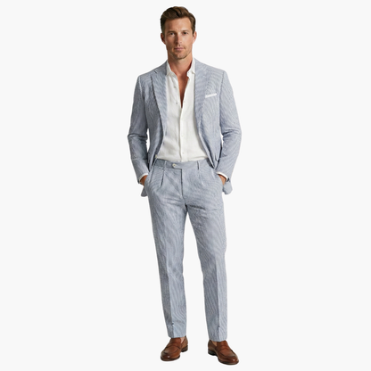 Men's Slim Fit Pinstripe Two Piece Suit