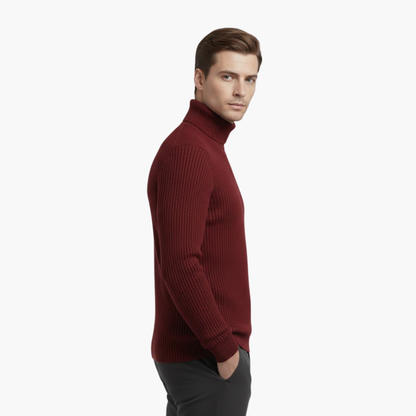 Classic Crew Neck Men's Ribbed Sweater