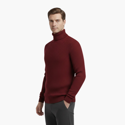 Classic Crew Neck Men's Ribbed Sweater