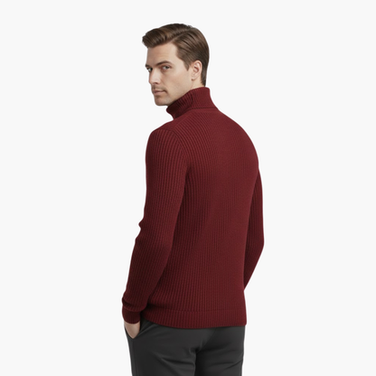 Classic Crew Neck Men's Ribbed Sweater