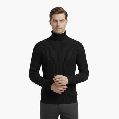 Classic Crew Neck Men's Ribbed Sweater