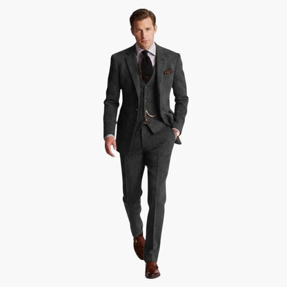 Classic Three Piece Business Suit with Vest