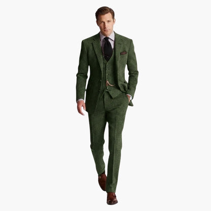 Classic Three Piece Business Suit with Vest