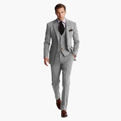 Classic Three Piece Business Suit with Vest