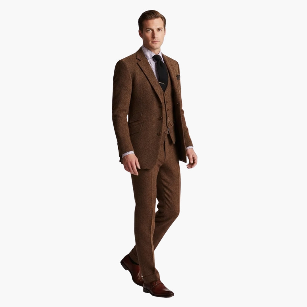 Classic Three Piece Business Suit with Vest