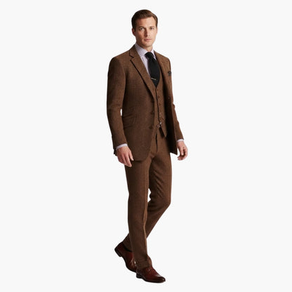Classic Three Piece Business Suit with Vest