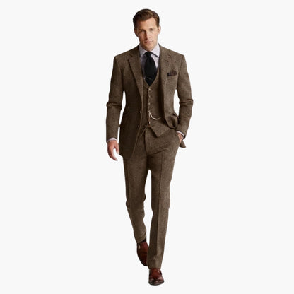 Classic Three Piece Business Suit with Vest