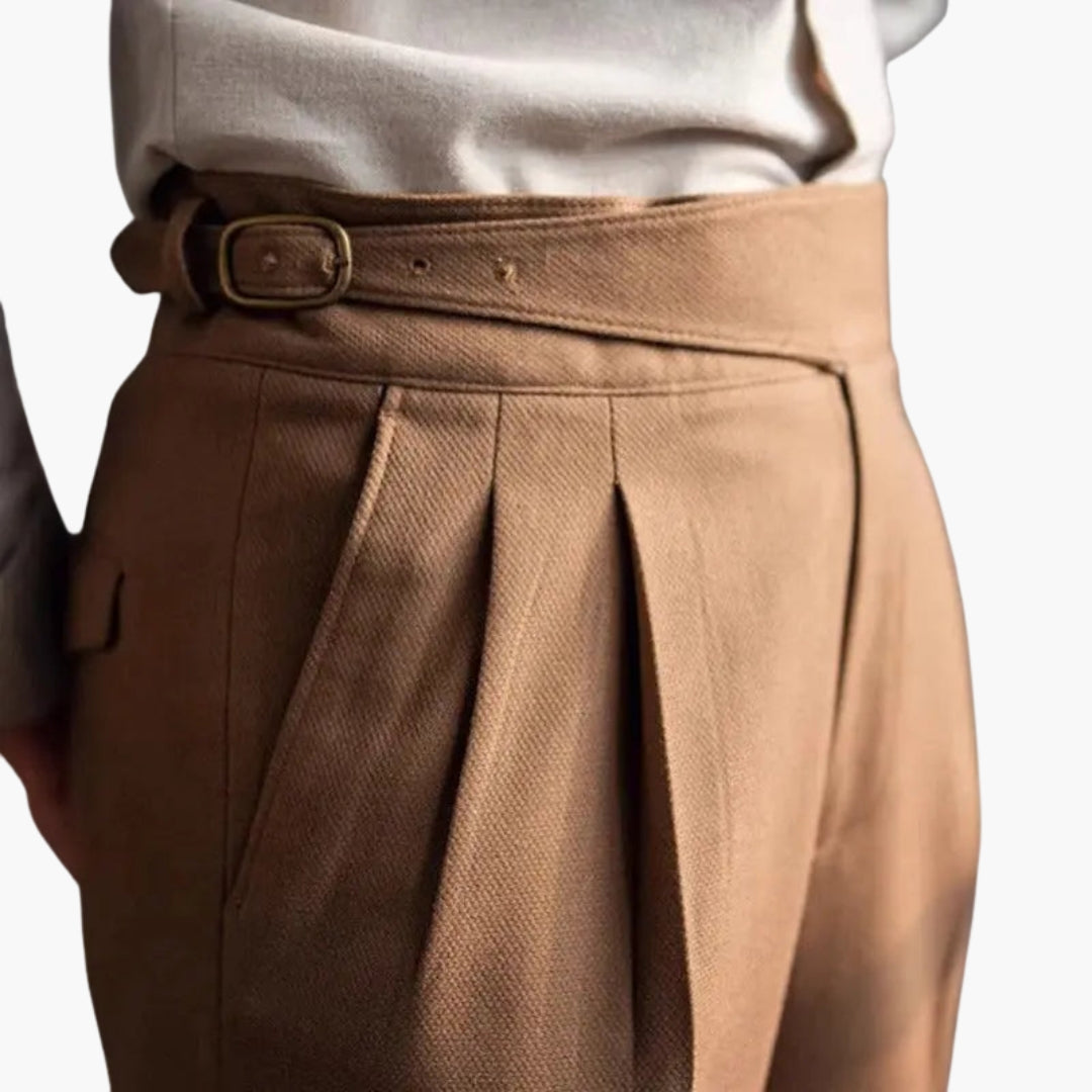 Classic Fit High Waisted Pleated Trousers