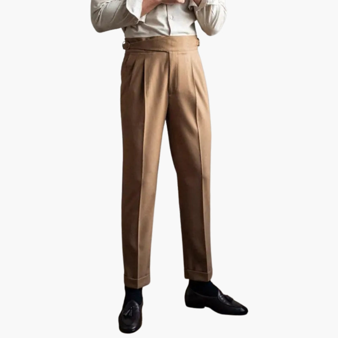 Classic Fit High Waisted Pleated Trousers