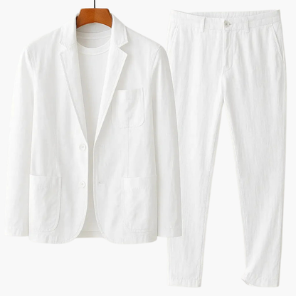 Men's 2 Piece Casual Suit with Elastic Waist Pants
