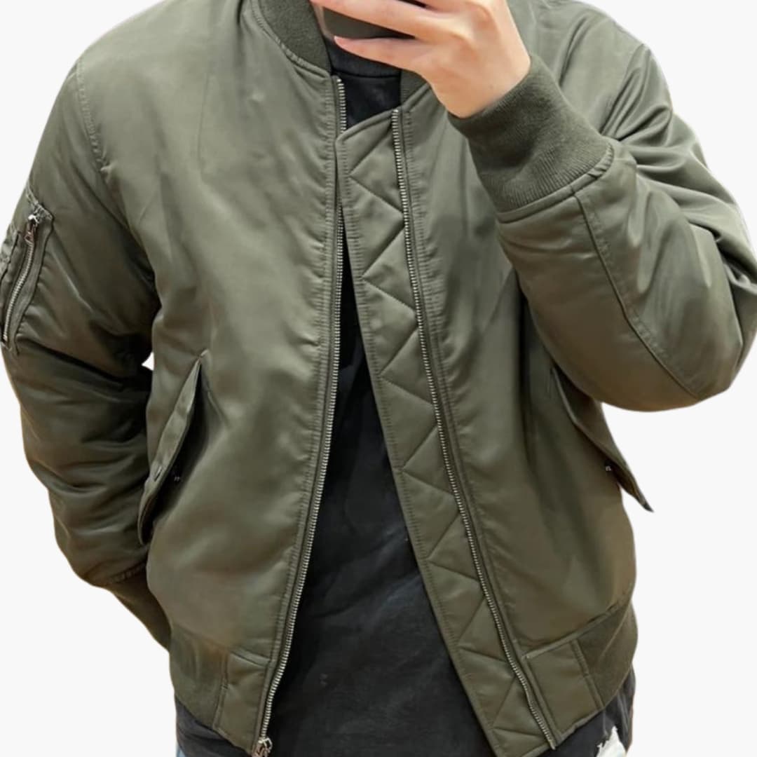 Men's City Zip Up Ribbed Cuff Jacket - Olytrend