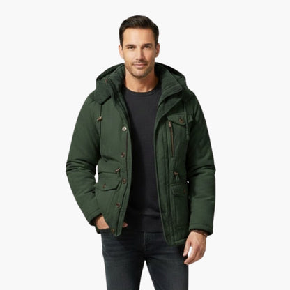 Warm Waterproof Parka with Zip and Multiple Pockets