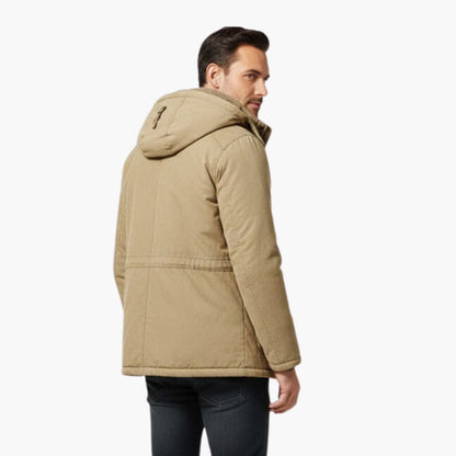 Warm Waterproof Parka with Zip and Multiple Pockets