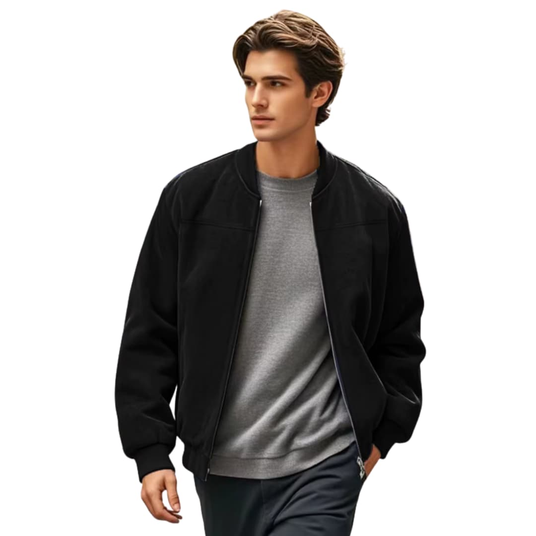Zip Up Men's Bomber Jacket with Pockets - Olytrend