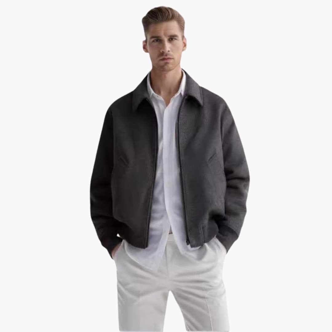 Men's Quilted Zip Jacket with Side Pockets - Olytrend