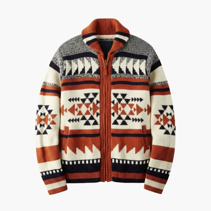 Men's Textured Zip-Up Cardigan Sweater - Olytrend