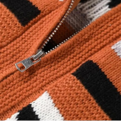 Men's Textured Zip-Up Cardigan Sweater