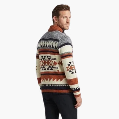 Men's Textured Zip-Up Cardigan Sweater