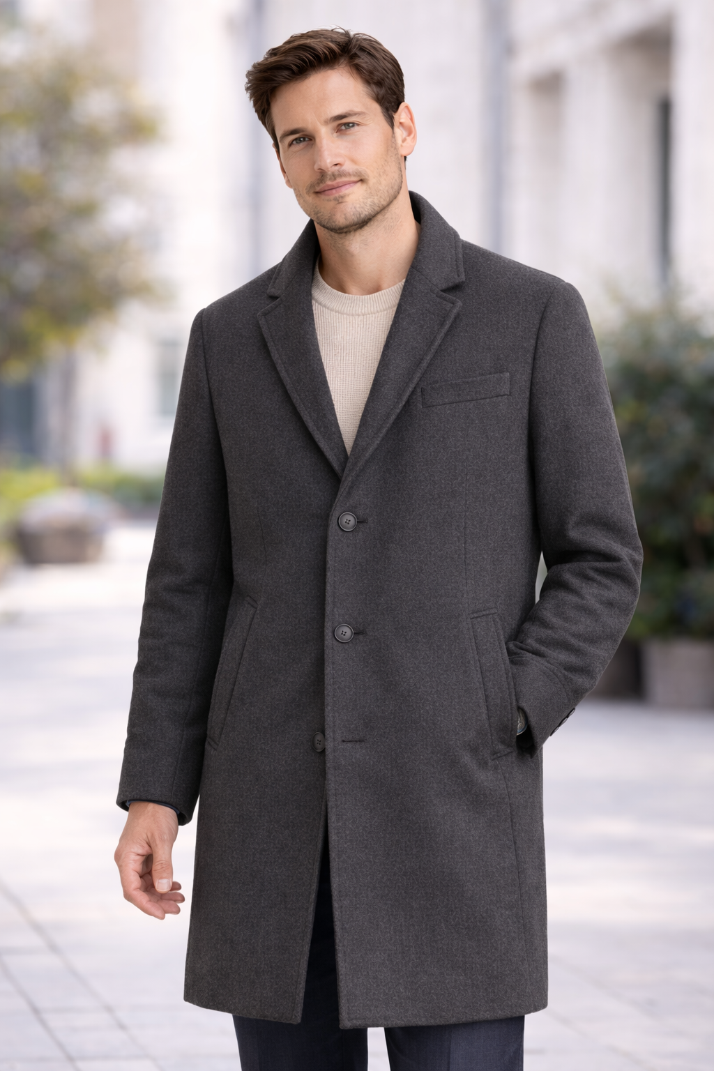 Warm Winter Mens Tweed Overcoat - Nocini