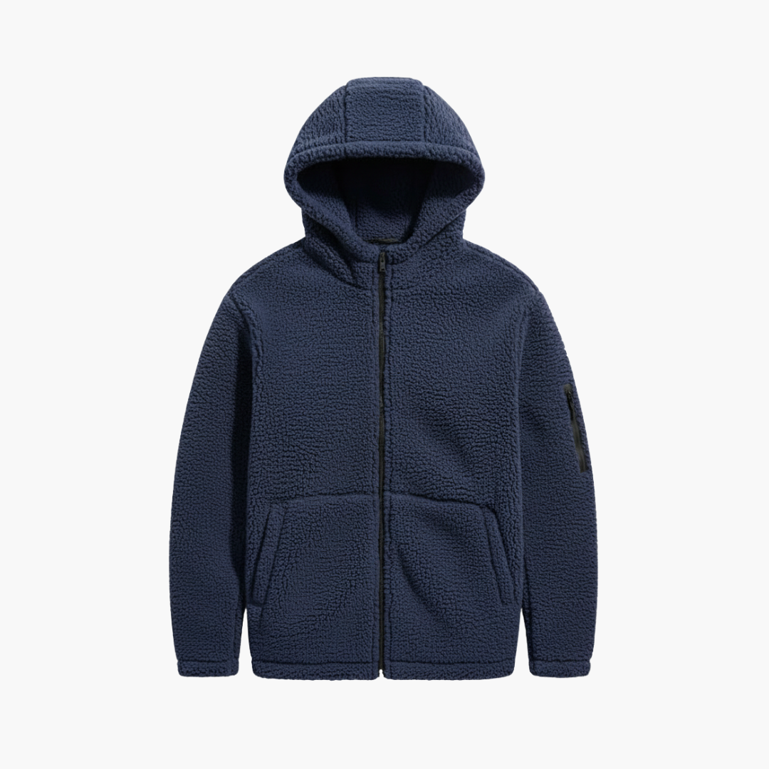 Men's Quilted Hoodie with Rough Texture - Olytrend