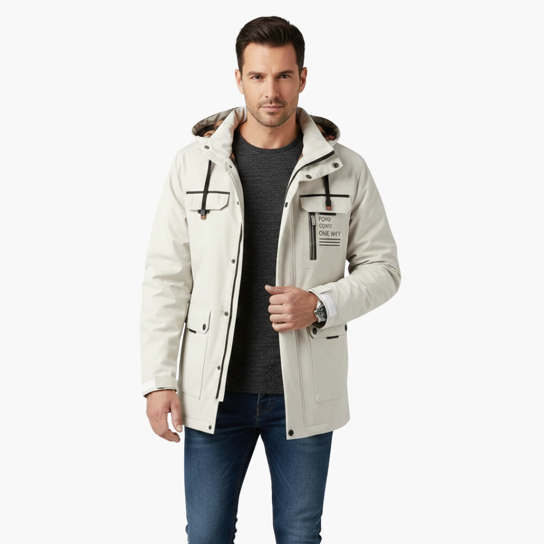 Practical Men's Zip Up Waterproof Jacket